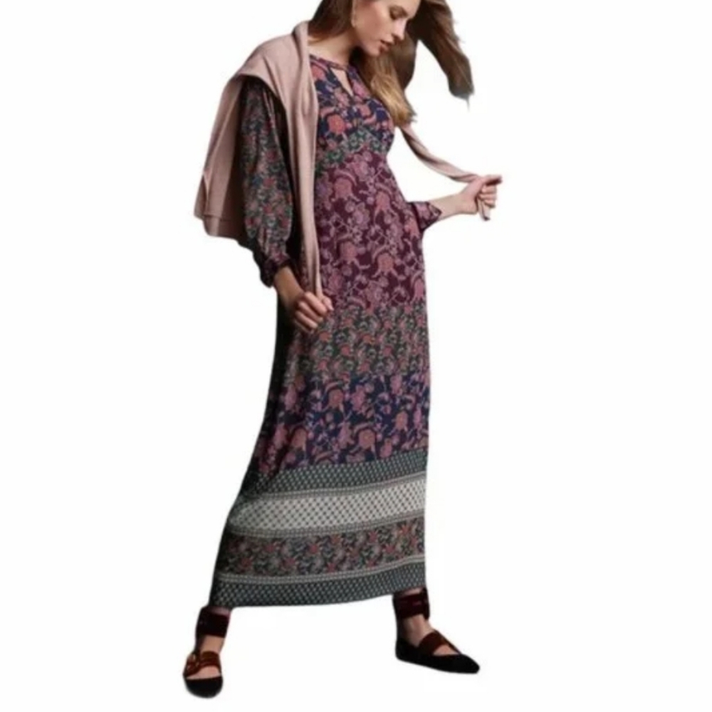 Cabi Boho Festival Floral Chic Bohemian Maxi Dress Size XS